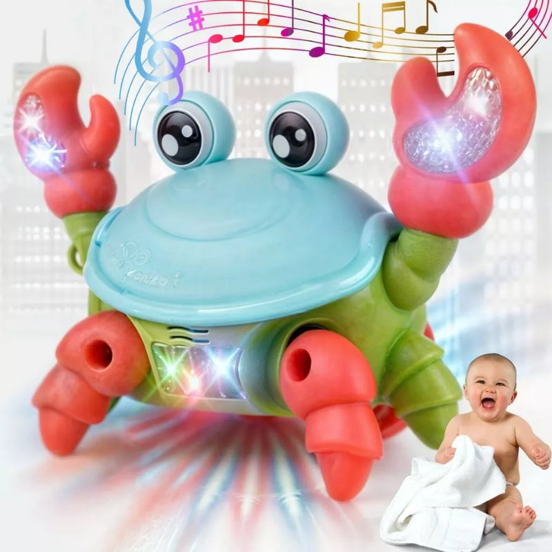 Brinquedo Caranguejo Fujão Musical Som Luz E Movimento Infantil Para Bebês