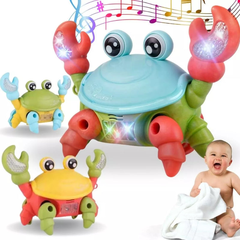 Brinquedo Caranguejo Fujão Musical Som Luz E Movimento Infantil Para Bebês