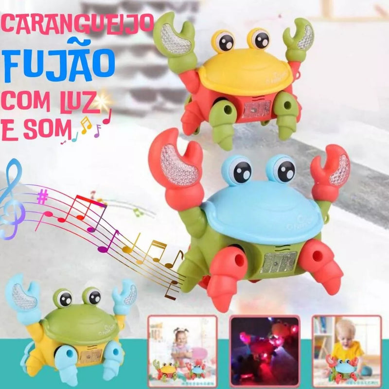 Brinquedo Caranguejo Fujão Musical Som Luz E Movimento Infantil Para Bebês