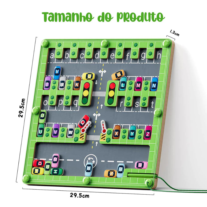 Labirinto Magnético do Alfabeto Madeira Montessori Brinquedos Infantil